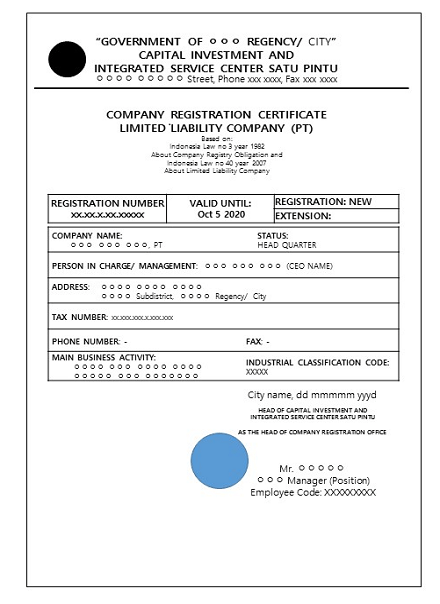 English business license